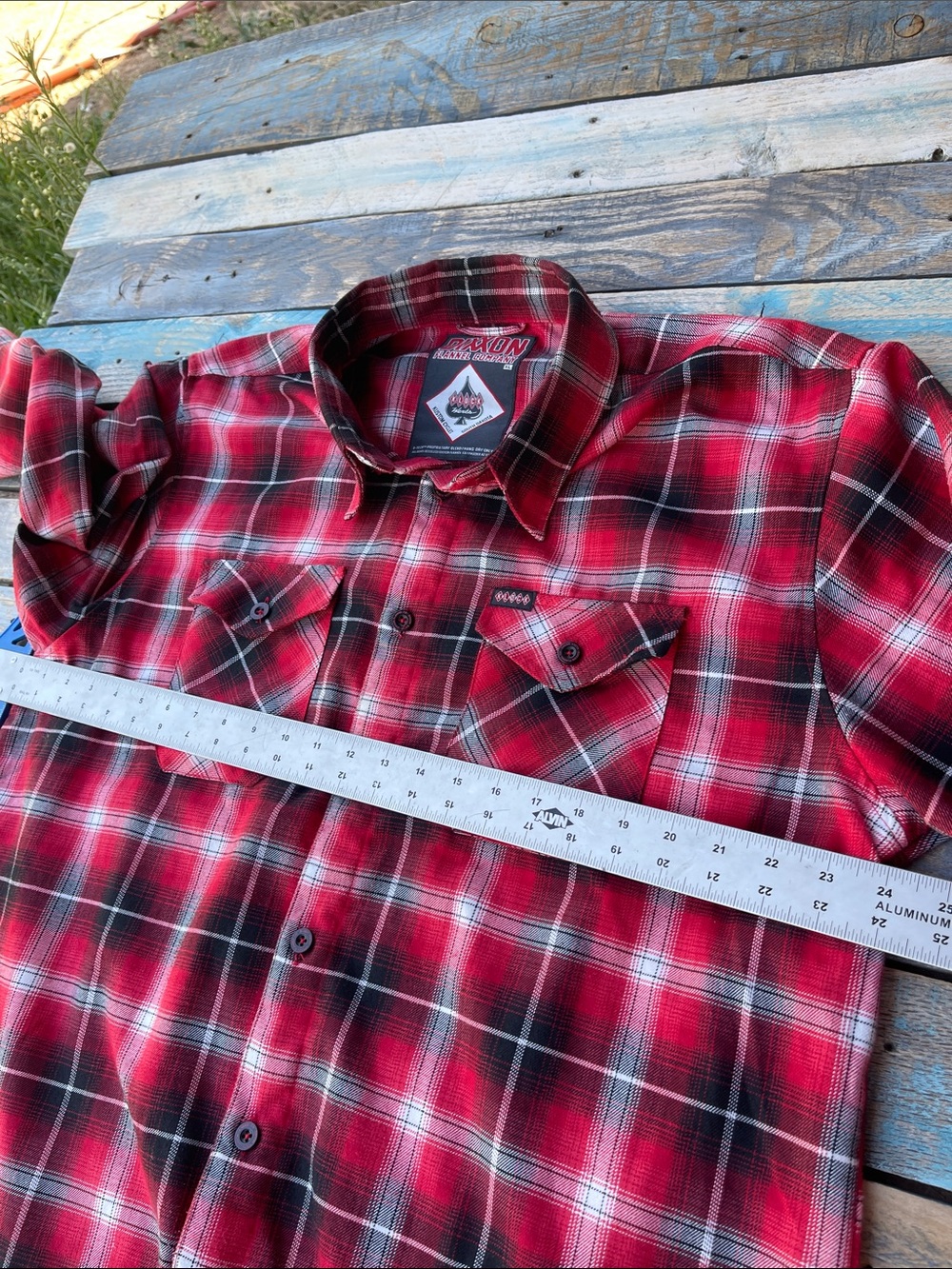Dixxon Flannel Klock Werks Tribute Plaid Shirt Mens XL Red Black D-Tech Moto - Picture 9 of 15